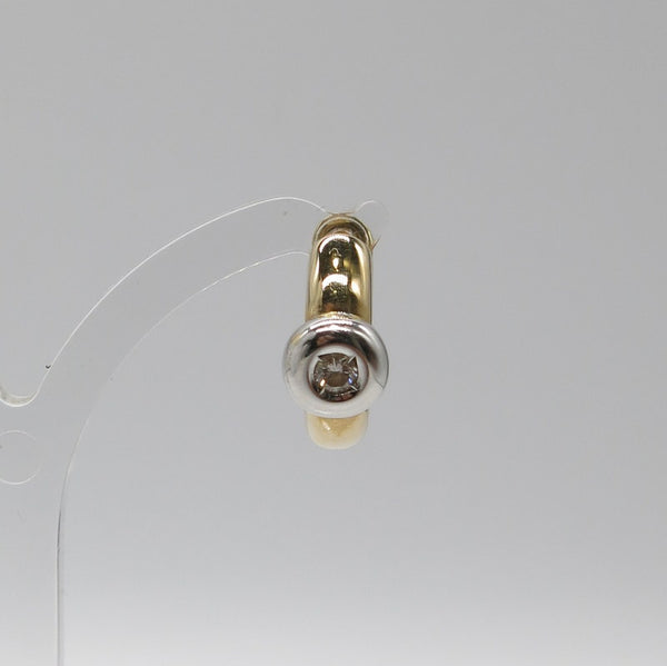 585/-er Gold Bicolor Creolen mit Diamanten ca.0.20ct. TW SI1