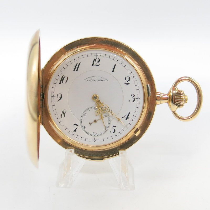 A. Lange & Söhne Goldene Taschenuhr mit Viertelrepetition KAL.43