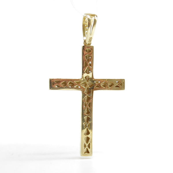 585/-er Gold - Kreuz Anhänger mit Zirkon - ca.3.45gr.