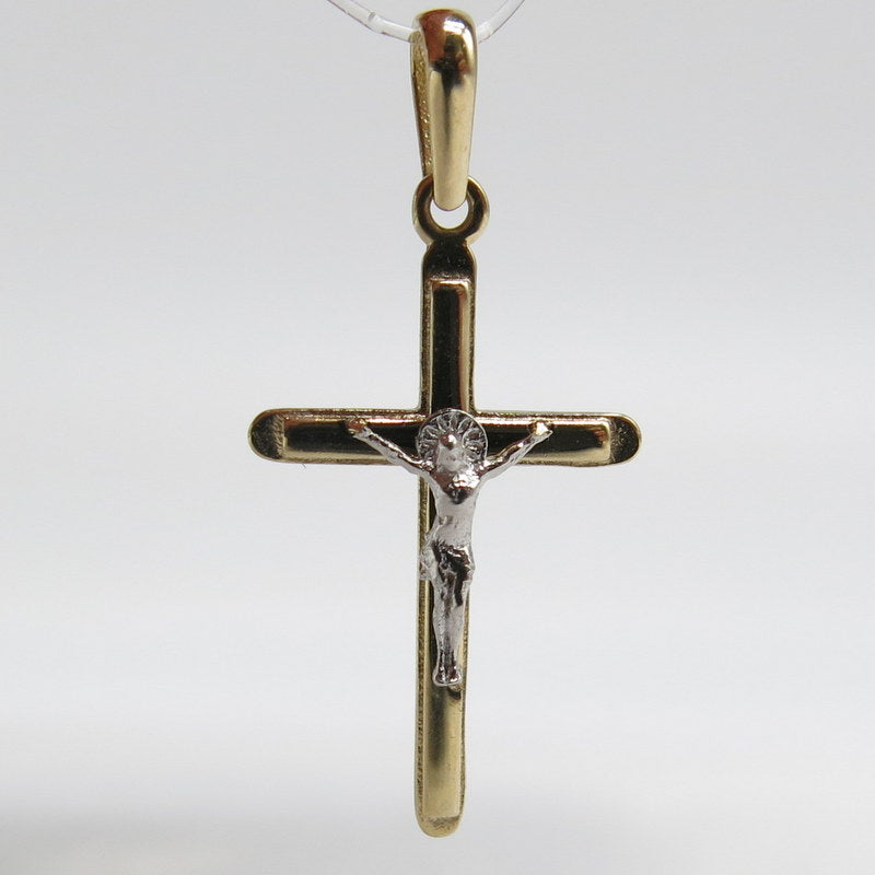 585/-er Gold Bicolor - Kreuz Anhänger - ca.0.83gr.