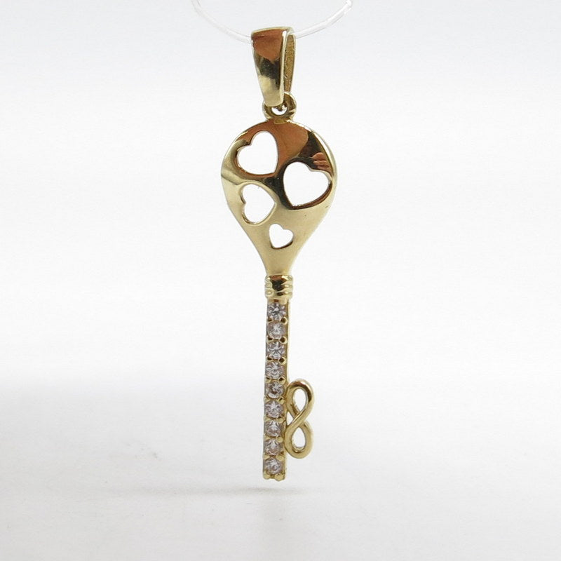 585/-er Gold - Schlüssel Anhänger mit Zirkonia - ca.0.98gr.