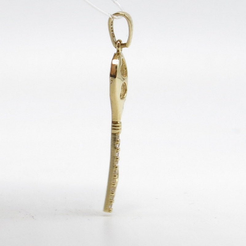 585/-er Gold - Schlüssel Anhänger mit Zirkonia - ca.0.98gr.