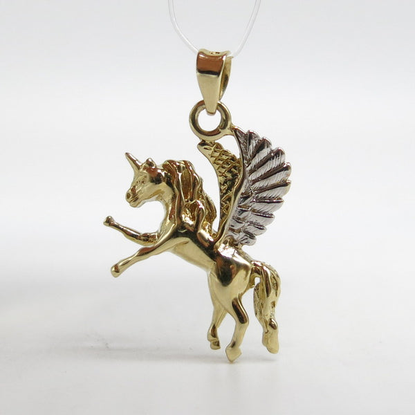 585/-er Gold Bicolor - Pferd / Pegasus Anhänger - ca.2.70gr.