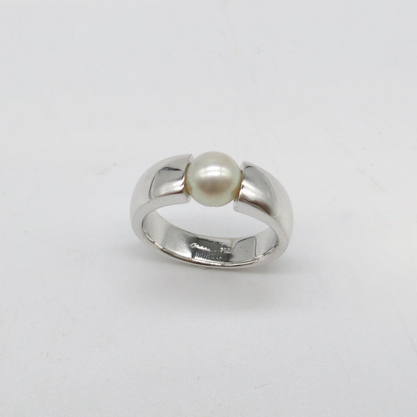 Rüschenbeck 750/-er Weißgold Süßwasserperle Ring - Gr.58