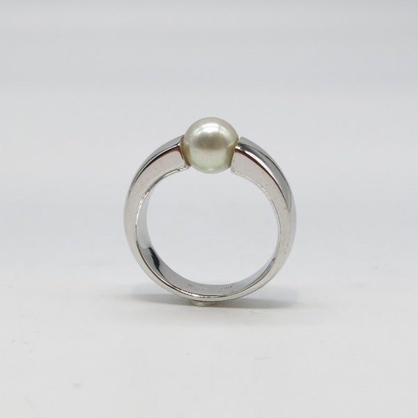 Rüschenbeck 750/-er Weißgold Süßwasserperle Ring - Gr.58