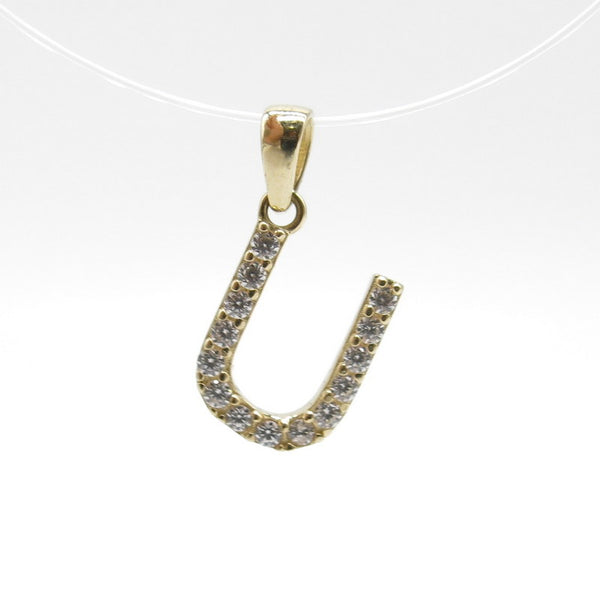 585/-er Gold - " U " Buchstabe Anhänger