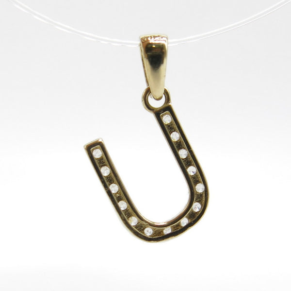 585/-er Gold - " U " Buchstabe Anhänger