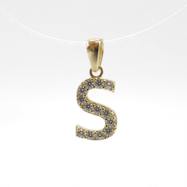 585/-er Gold - " S " Buchstabe Anhänger