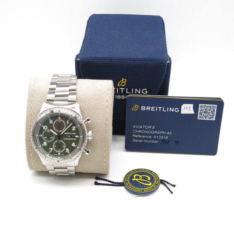 Breitling Aviator 8 - ref. A13316 - Stahl - Jahr: 2025 - ZB. Grün - UVP: 6050,00€