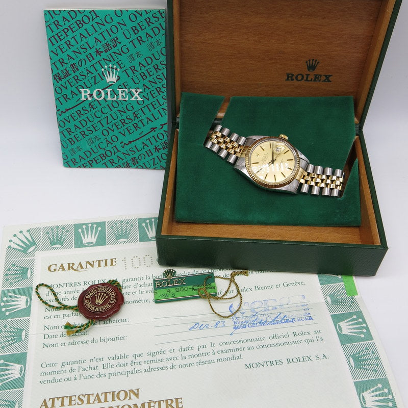 Rolex Datejust 36 - Stahl / Gold - ref.16013 - Jahr: 1983 Fullset