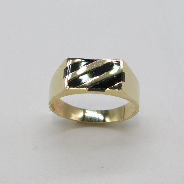 585/-er Gold - Onyx Ring Herrenring Siegelring - Gr.65 - ca.5.10gr.