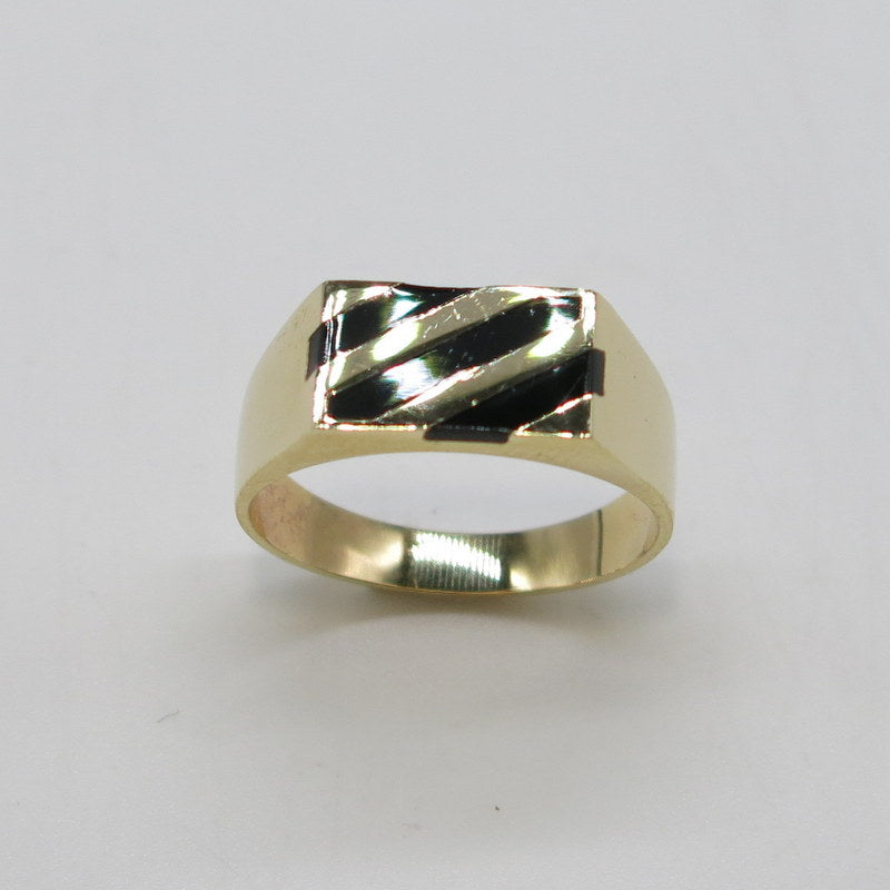 585/-er Gold - Onyx Ring Herrenring Siegelring - Gr.65 - ca.5.10gr.