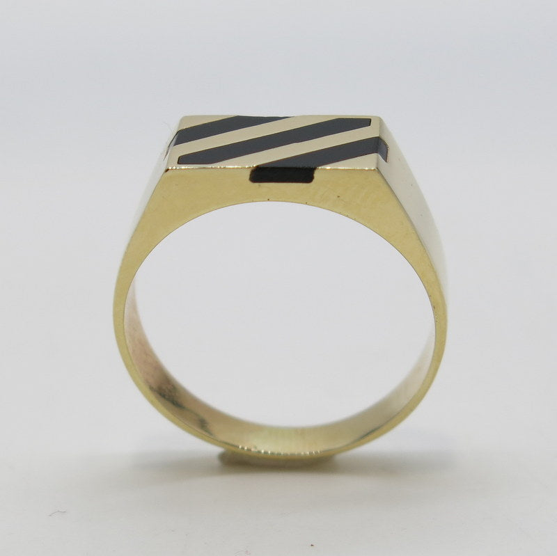 585/-er Gold - Onyx Ring Herrenring Siegelring - Gr.65 - ca.5.10gr.
