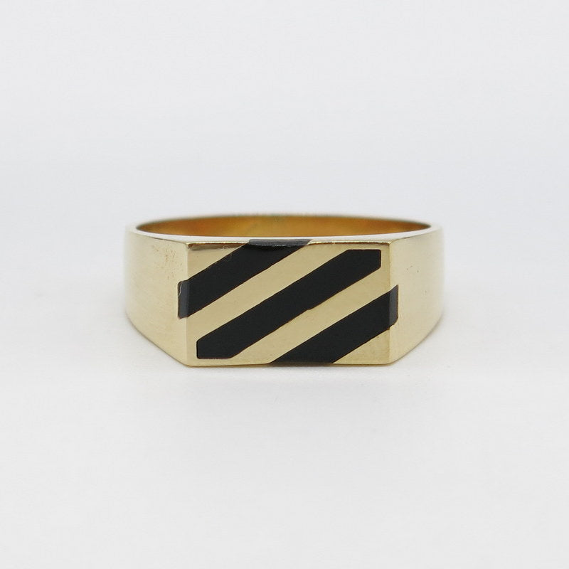 585/-er Gold - Onyx Ring Herrenring Siegelring - Gr.65 - ca.5.10gr.