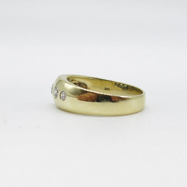 585/-er Gold Massiver Ring mit Diamanten ca.0.45ct. TW SI1 - Gr.58