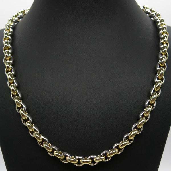 585/-er Gold Bicolor Anker Erbsen Kette Herz Verschluss - L:46cm - G: 59.10gr.