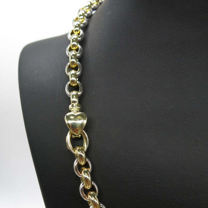 585/-er Gold Bicolor Anker Erbsen Kette Herz Verschluss - L:46cm - G: 59.10gr.