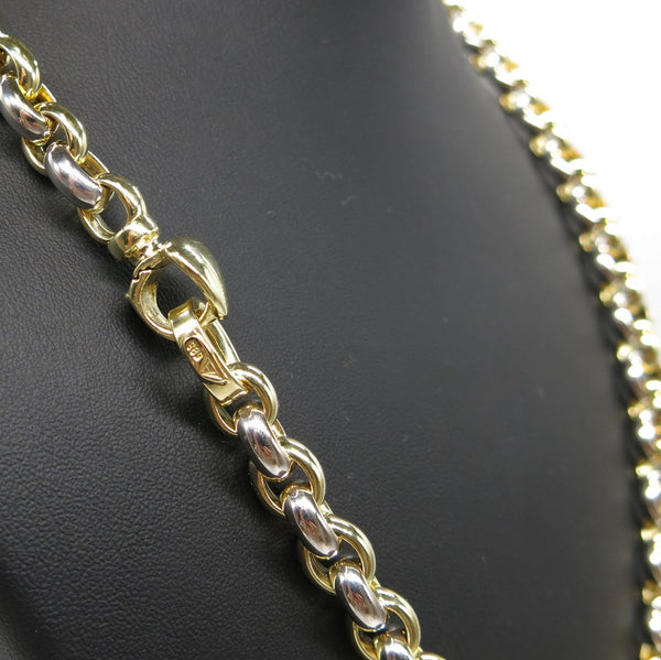 585/-er Gold Bicolor Anker Erbsen Kette Herz Verschluss - L:46cm - G: 59.10gr.