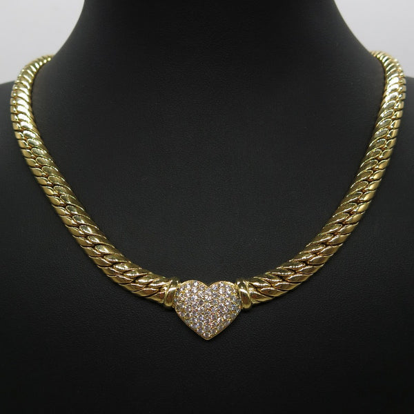 750/-er Herz Collier mit Brillanten ca.1.32ct. TW SI1 - L: 44cm