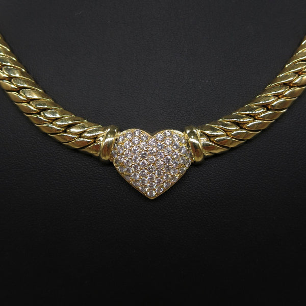 750/-er Herz Collier mit Brillanten ca.1.32ct. TW SI1 - L: 44cm