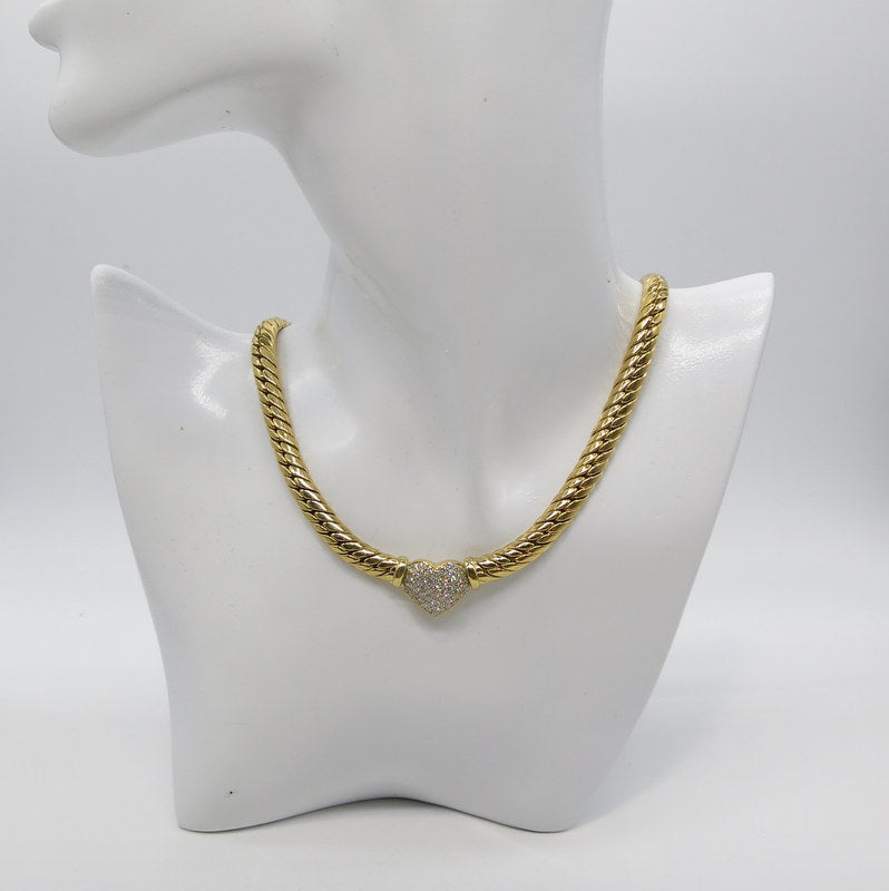 750/-er Herz Collier mit Brillanten ca.1.32ct. TW SI1 - L: 44cm