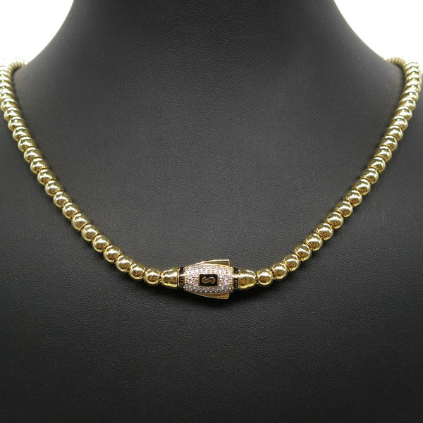 585/-er Gold - Monaco Chain Kugelkette - L:61.5cm - G: 29.6gr.