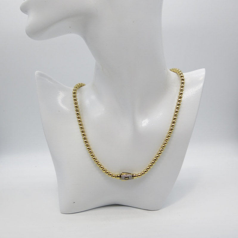 585/-er Gold - Monaco Chain Kugelkette - L:41cm - G: 13.80gr.