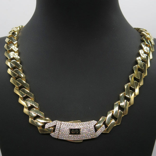 585/-er Gelbgold - Monaco Chain Kette mit Zirkonia - L: 57cm - G: 52.70gr.