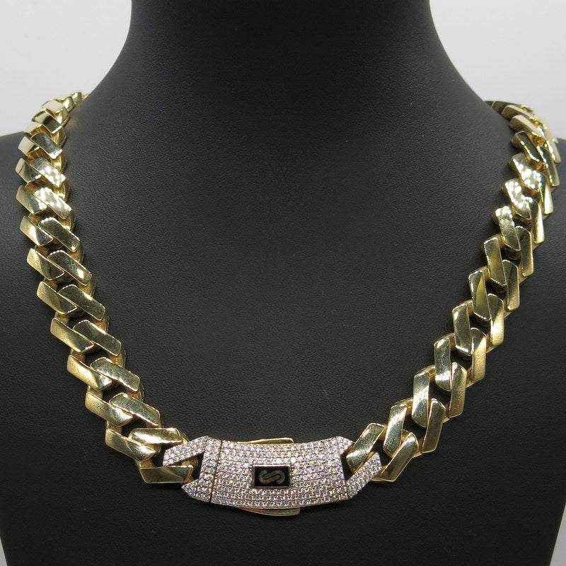 585/-er Gelbgold - Monaco Chain Kette mit Zirkonia - L: 57cm - G: 52.70gr.