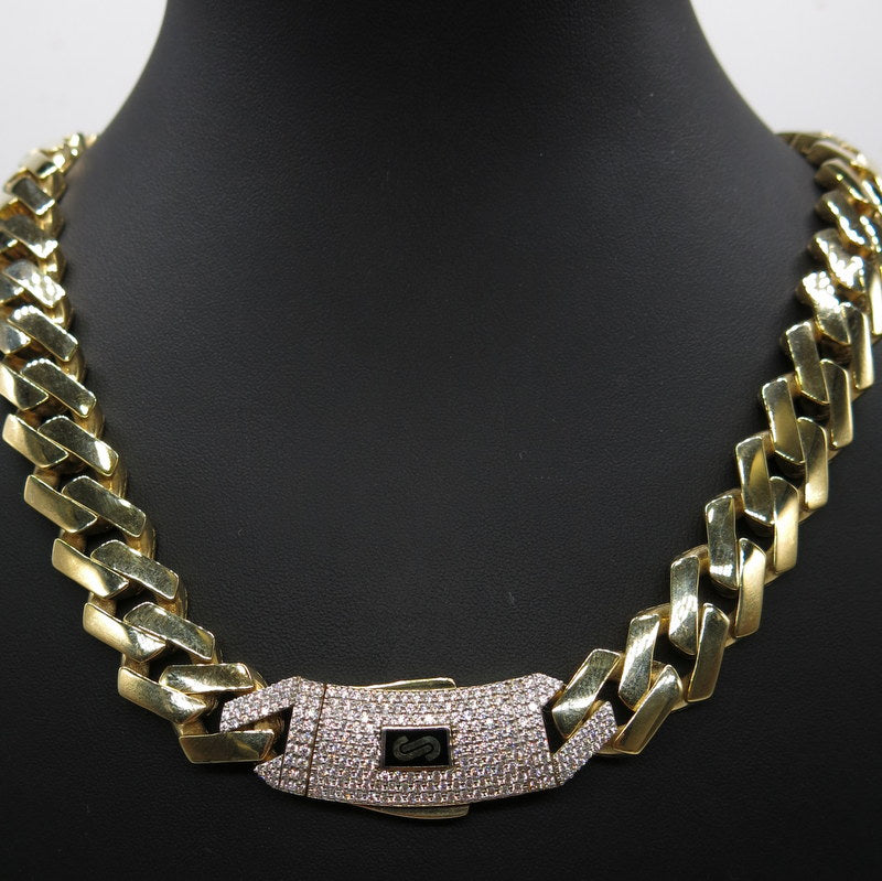 585/-er Gelbgold - Monaco Chain Kette mit Zirkonia - L: 57cm - G: 52.70gr.