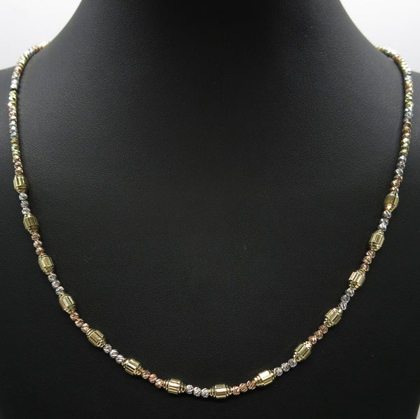 585/-er Gold Tricolor - Dorika Collier Kette - L: 48cm - ca.10.42gr.