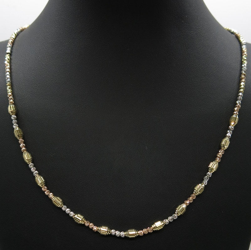 585/-er Gold Tricolor - Dorika Collier Kette - L: 48cm - ca.10.42gr.