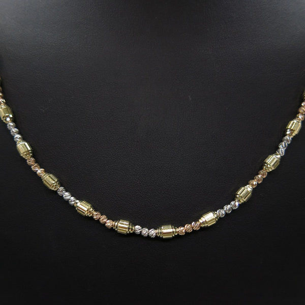 585/-er Gold Tricolor - Dorika Collier Kette - L: 48cm - ca.10.42gr.