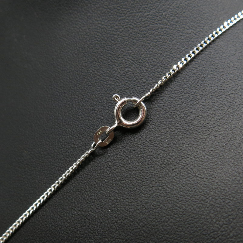 585/-er Weißgold Smaragd Collier mit Brillanten ca.0.40ct.TW SI1 - L: 50cm