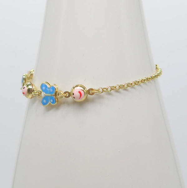 585/-er Gold Kinderarmband Armband Schmetterling- ca.2.65gr.