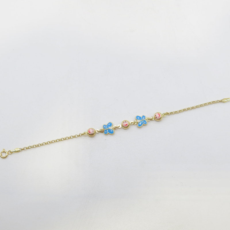 585/-er Gold Kinderarmband Armband Schmetterling- ca.2.65gr.