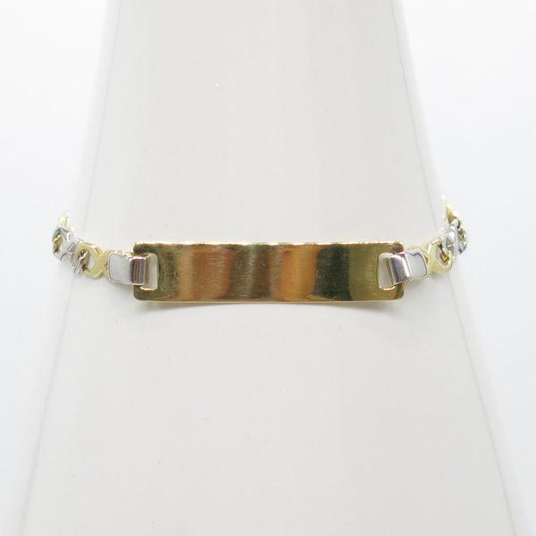 585/-er Gold Bicolor Kinderarmband ID Armband  - ca.4.00gr.