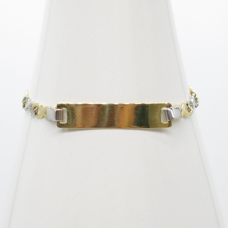 585/-er Gold Bicolor Kinderarmband ID Armband  - ca.4.00gr.
