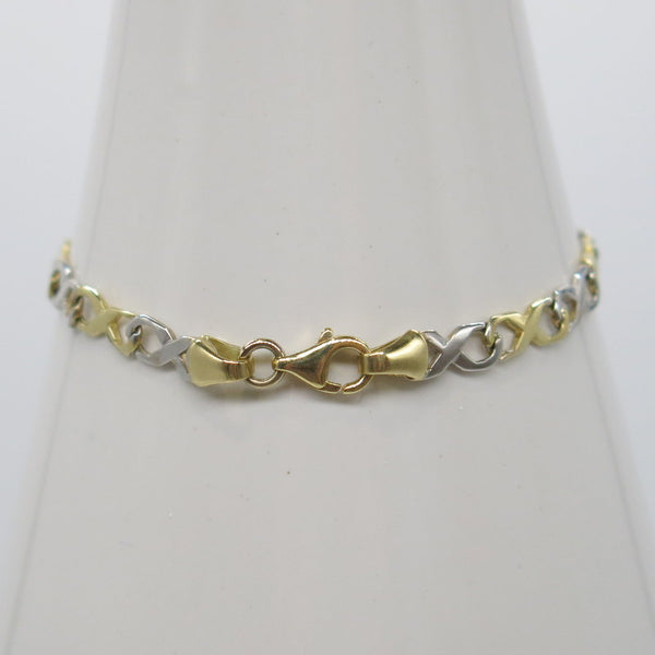 585/-er Gold Bicolor Kinderarmband ID Armband  - ca.4.00gr.
