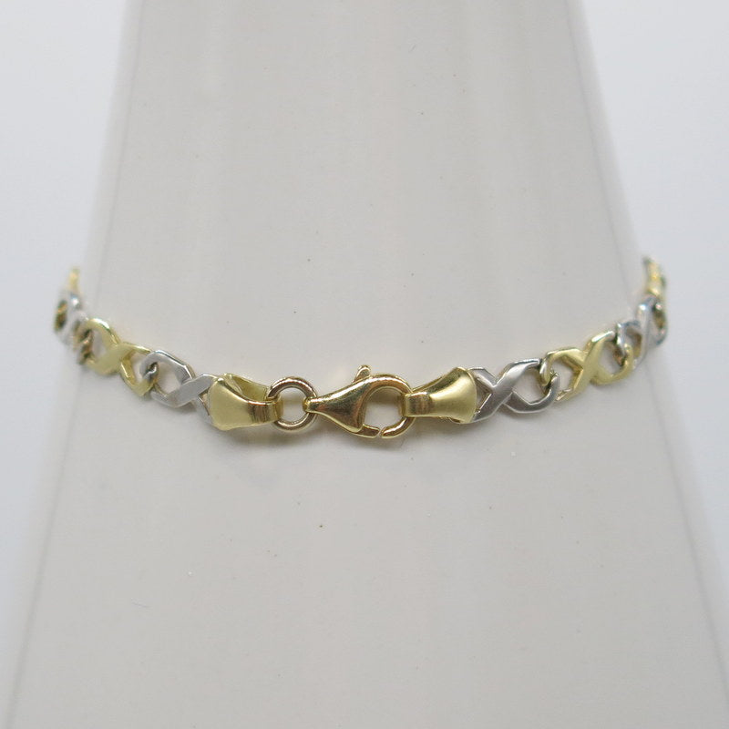 585/-er Gold Bicolor Kinderarmband ID Armband  - ca.4.00gr.