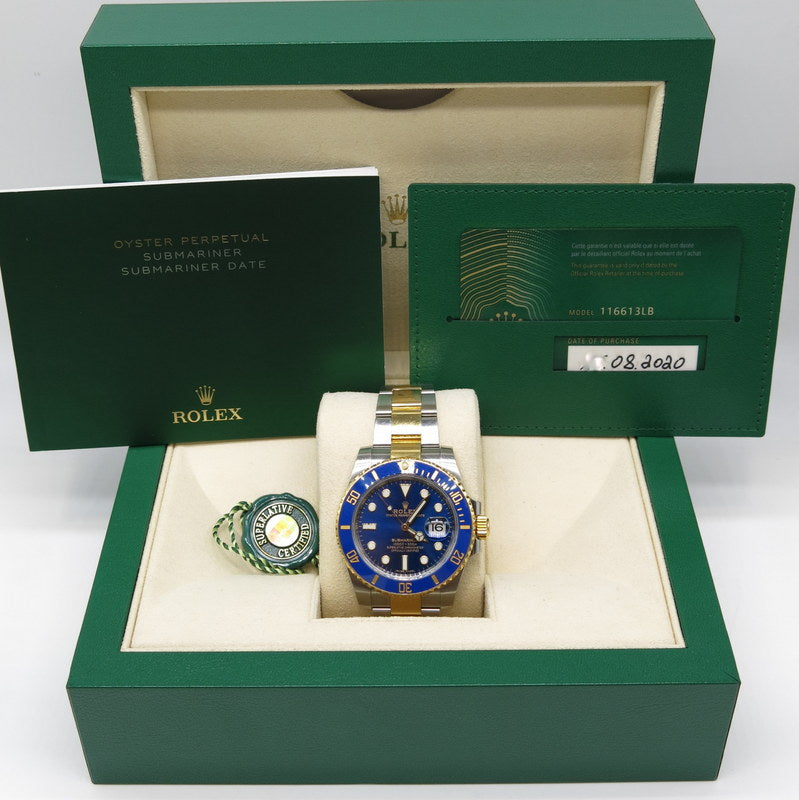 Rolex Submariner Date Blau - Stahl / Gold - ref.116613LB - Jahr: 2020 - Fullset