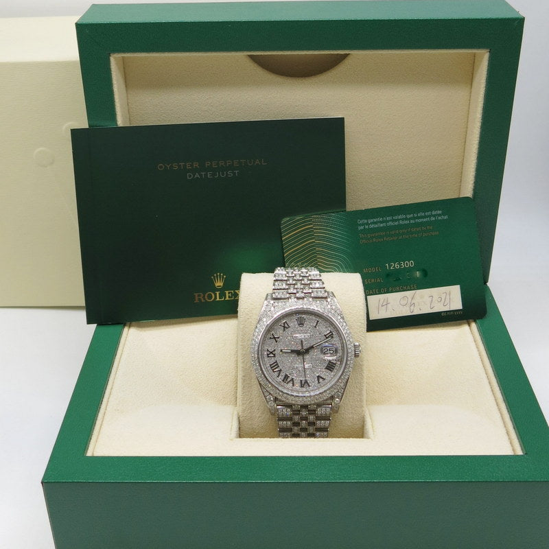 Rolex Datejust Ice-Out mit Diamanten - ref.126300 - Stahl - Ø 41mm - Jahr: 06/2021