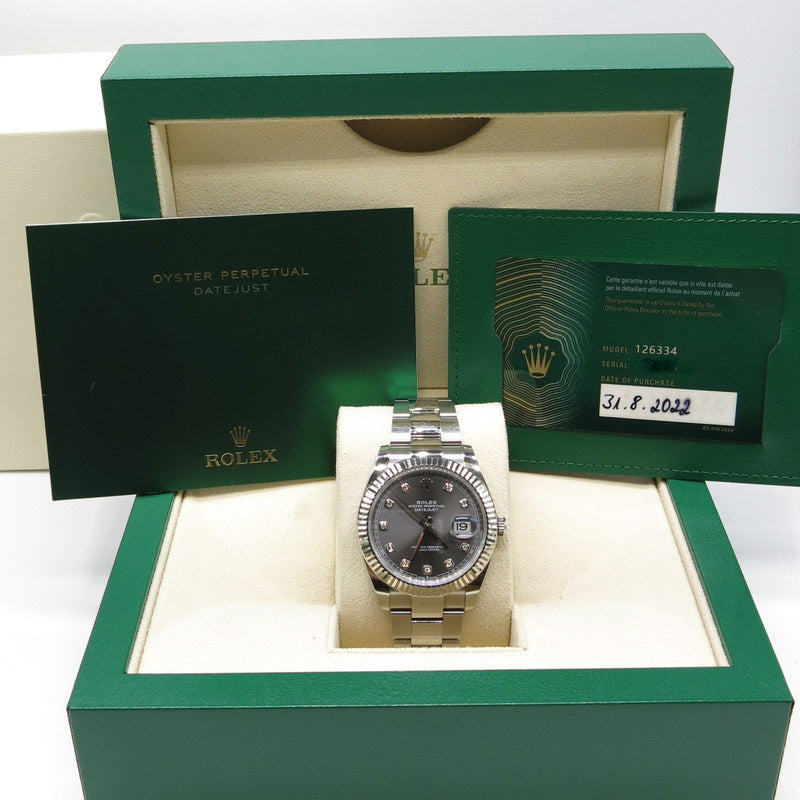 Rolex Datejust II - ref.126334 - Stahl - ZB: Rhodium mit Brillanten - Ø41mm - Jahr: 08/2022