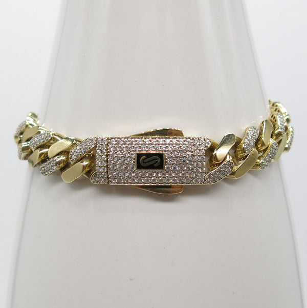 585/-er Gold - Monaco Chain Armband mit Zirkonia - ca.14.58gr. - L: 19cm