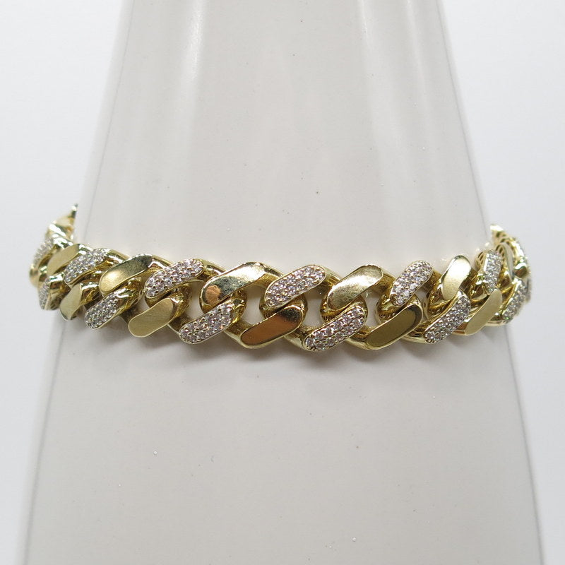 585/-er Gold - Monaco Chain Armband mit Zirkonia - ca.14.58gr. - L: 19cm