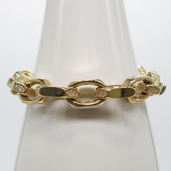 585/-er Gold Glieder Armband mit Zirkonia- Ø 10mm - L: 20cm - G: 29.65gr.