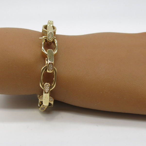 585/-er Gold Glieder Armband mit Zirkonia- Ø 10mm - L: 20cm - G: 29.65gr.