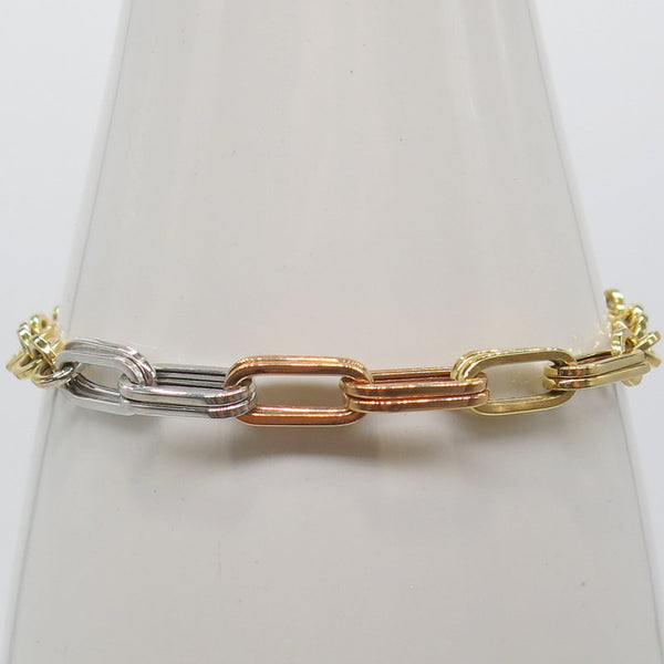585/-er Gold Tricolor Armband - Ø 6mm - L: 20cm - G: 5.25gr.