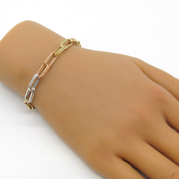 585/-er Gold Tricolor Armband - Ø 6mm - L: 20cm - G: 5.25gr.