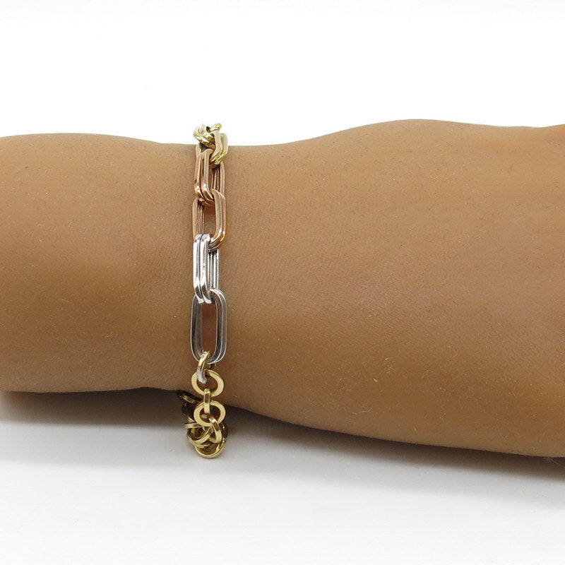 585/-er Gold Tricolor Armband - Ø 6mm - L: 20cm - G: 5.25gr.